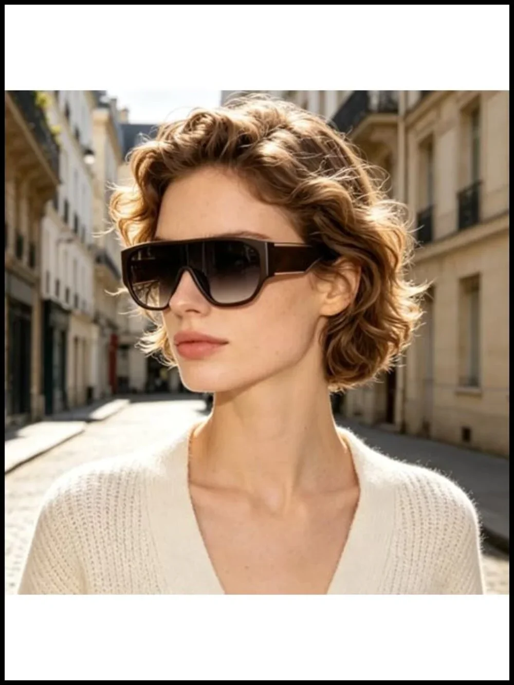 Oversized Square Aviator Sunglasses - Polarized UV400 Thick Frame